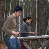 Alex and Melissa playing at the camp stop